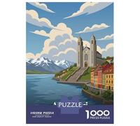 Rompecabezas De 1000 Piezas para Adultos Akureyri Iceland Travel Rompecabezas para Adultos Juego Práctico Decoración Perfecta Regalos De Cumpleaños Y Únicos 38x26cm/1000pcs