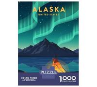 Rompecabezas De 1000 Piezas para Adultos Alaska Aurora Borealis Rompecabezas para Adultos: Un Juego Práctico, Divertido Y Un Desafío Educativo con Humor 38x26cm/1000pcs