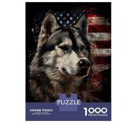 Rompecabezas De 1000 Piezas para Adultos Alaskan Malamute America Rompecabezas Juego De Ingenio Carrera De Velocidad De Manos Interacción Entre Padres E Hijos 52x38cm/1000pcs