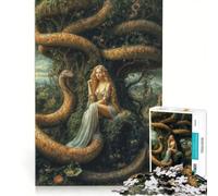 Rompecabezas de 1000 Piezas para Adultos: Alegoría de Eva y la Serpiente en el Jardín del Edén Juego práctico para Mejorar la Memoria Toda la Familia 50x75cm