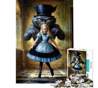 Rompecabezas de 1000 Piezas para Adultos Alicia y el Gato de Cheshire Juguetes adictivos para Cultivar la Paciencia Juego práctico Decoración para el hogar Regalos de cumpleaños (Tamaño 50x75cm)