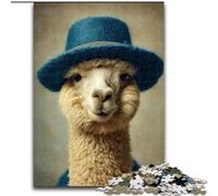 Rompecabezas de 1000 Piezas para Adultos: Alpaca con Sombrero, 26x38cm Un desafiante Rompecabezas para Adolescentes, Divertido Juego Interactivo para Toda la Familia