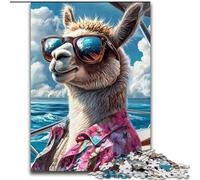 Rompecabezas de 1000 Piezas para Adultos, Alpaca de Vacaciones, Ideal para una Noche de Juegos en Familia, decoración del hogar y Regalo para Entrenar el Cerebro (tamaño 26x38cm)