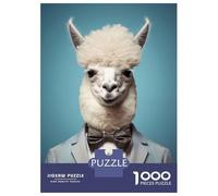 Rompecabezas De 1000 Piezas para Adultos Alpaca in A Suit Rompecabezas para Adultos Juegos Divertidos Corte De Precisión Actividades Divertidas En Casa, 38x26cm/1000pcs