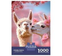 Rompecabezas De 1000 Piezas para Adultos Alpaca Love in Bloom Rompecabezas para Adultos Juguete Decoración De Pared Regalos para Mujeres para Cumpleaños, Navidad 70x50cm/1000pcs