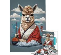 Rompecabezas de 1000 Piezas para Adultos Alpaca Viajando a Japón Juguete de decoración para el hogar Educativo y para Reducir el estrés Regalo Ideal (50x75cm)