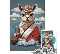 Rompecabezas de 1000 Piezas para Adultos Alpaca Viajando a Japón Rompecabezas de 1000 Piezas para armar Juguetes educativos para Aprender cumpleaños (38x52cm)