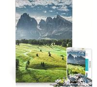 Rompecabezas de 1000 Piezas para Adultos: Alpe di Siusi al Amanecer, Juego Imposible, decoración del hogar, Toda la Familia 38x52cm