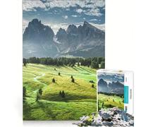 Rompecabezas de 1000 Piezas para Adultos: Alpe di Siusi al Amanecer, Juego práctico, decoración para el hogar, cumpleaños y Navidad 38x26cm