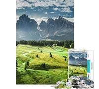 Rompecabezas de 1000 Piezas para Adultos Alpe di Siusi al Amanecer Rompecabezas para Adultos Juego de ingenio Mejora la Memoria (tamaño 50x75cm)