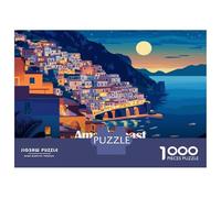 Rompecabezas De 1000 Piezas para Adultos Amalfi Coast Italy at Night Rompecabezas Juego Familiar para La Diversión Familiar Oferta como Regalo para Toda La Familia 70x50cm/1000pcs