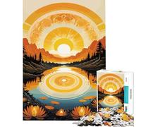 Rompecabezas de 1000 Piezas para Adultos Amanecer sobre Lago de montaña Rompecabezas de 1000 Piezas para armar Juguetes educativos para Aprender cumpleaños (38x52cm)