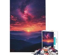 Rompecabezas de 1000 Piezas para Adultos Amanecer sobre Las montañas con Galaxia Juego desafiante Juguetes relajantes Regalos Ideales para Mujeres Excelentes Regalos y Juguetes (tamaño 75x50cm)