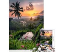 Rompecabezas de 1000 Piezas para Adultos Amanecer Tropical sobre terrazas Juguete Educativo Regalo Divertido Juegos educativos colección de Artistas Bellas Artes tamaño 38x52cm