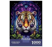 Rompecabezas De 1000 Piezas para Adultos Amazing Tiger Absract Flor Rompecabezas para Adultos Juego Familiar Análisis Y Lógica Difícil Y Desafiante 52x38cm/1000pcs