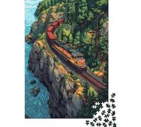 Rompecabezas De 1000 Piezas para Adultos Amazon Train Tracks Forest River Rompecabezas para Adultos Juegos De Relajación Desafío Difícil Ayuda A Ejercitar El Cerebro 38x26cm/1000pcs