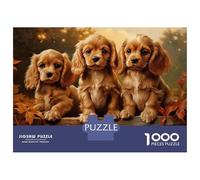Rompecabezas De 1000 Piezas para Adultos American Cocker Spaniel PU Rompecabezas para Adultos Juegos Relajantes para La Diversión Familiar Interacción Entre Padres E Hijos 38x26cm/1000pcs