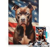 Rompecabezas de 1000 Piezas para Adultos: American Pit Bull Terrier, Juegos relajantes, ejercita tu Cerebro y Tus Manos, cumpleaños y Navidad 38x26cm