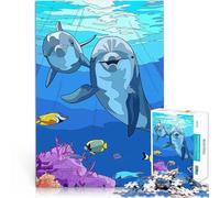 Rompecabezas de 1000 Piezas para Adultos Amo a los Delfines Juguete de desafío de Juego Educativo Regalo de cumpleaños 75x50cm