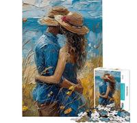 Rompecabezas de 1000 Piezas para Adultos Amor en la Playa - Juguetes antiestrés para Adultos - Ideal para Pasar el Tiempo en casa - Ayuda a ejercitar el Cerebro (tamaño 38x26cm)