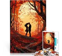 Rompecabezas de 1000 Piezas para Adultos Amor en otoño Hecho de Papel，Apto para Mayores de 14 años. Juego práctico Mejorar el Amor Entre Parejas。tamaño：38x52cm/14.96x20.47pulgada