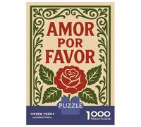 Rompecabezas De 1000 Piezas para Adultos Amor por Favor Rose Art Rompecabezas para Adultos Juguetes Antiestrés Decoración del Hogar Regalos para Amigos Y Familiares 52x38cm/1000pcs