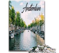 Rompecabezas de 1000 Piezas para Adultos Ámsterdam, 1000 Piezas para Adolescentes, fomenta el Amor en Pareja a Partir de 14 años (26x38cm)