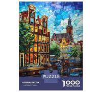 Rompecabezas De 1000 Piezas para Adultos Amsterdam Canal Glow Rompecabezas Juego Familiar para La Diversión Familiar Oferta como Regalo para Toda La Familia 70x50cm/1000pcs