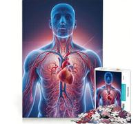 Rompecabezas de 1000 Piezas para Adultos: Anatomía del corazón Humano, Juego práctico, ensamblaje de Patrones, cumpleaños 50x75cm