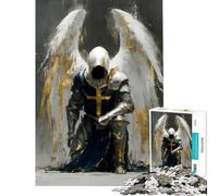 Rompecabezas de 1000 Piezas para Adultos Ángel Caballero en oración Rompecabezas para Adolescentes Juego Familiar Carrera de Velocidad Manual Interacción Entre Padres e Hijos (Tamaño 38x26cm)