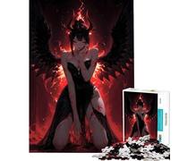 Rompecabezas de 1000 Piezas para Adultos Ángel caído con alas de Fuego Juego Educativo desafío Juguete Juego de ingenio Regalo de cumpleaños (tamaño 38x52cm)