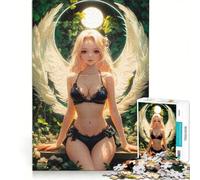 Rompecabezas de 1000 Piezas para Adultos: Ángel con alas Blancas, Juego Imposible, desafío difícil, fortalece el Amor Entre Parejas 50x75cm