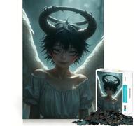 Rompecabezas de 1000 Piezas para Adultos Ángel con Cuernos Juguete Que desafía la Mente Corte preciso y alineación Actividad Divertida para Toda la Familia (50x75cm)