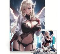 Rompecabezas de 1000 Piezas para Adultos: Ángel con Encaje, Juegos relajantes, ejercita tu Cerebro y Tus Manos, cumpleaños y Navidad 38x26cm