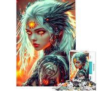 Rompecabezas de 1000 Piezas para Adultos Ángel de Fuego con alas de Cuervo Rompecabezas antiestrés para Adultos Que Mejora la Memoria Un Reto para completar (tamaño 38x26cm)