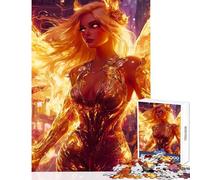 Rompecabezas de 1000 Piezas para Adultos Ángel de Fuego en la Ciudad Juego de ingenio Regalos para Mujeres Juguete decoración de Pared Regalo de cumpleaños obsequios (38x26cm)