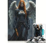 Rompecabezas de 1000 Piezas para Adultos Ángel Guerrero con Pistola y alas Juegos Familiares un Reto para completar Que fomenta el Amor Entre Parejas 38x26cm