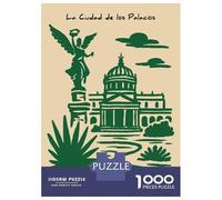 Rompecabezas De 1000 Piezas Para Adultos Angel of Independence And Palacio De Bellas Artes Rompecabezas Para Adultos Juguetes Antiestrés Ensamblaje De Patrones Interacción Entre Padres E Hijos 52x38cm