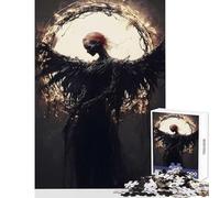 Rompecabezas de 1000 Piezas para Adultos ángel Oscuro con alas decoración del hogar Juguetes Regalos de Amigo Secreto Juego práctico Entrena tu Cerebro y Tus Manos tamaño 50x75cm