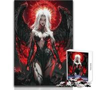 Rompecabezas de 1000 Piezas para Adultos, Ángel Oscuro con Halo Rojo, Regalo para Mujer, Juego Educativo, Regalo de Amigo Secreto (tamaño 38x26cm)