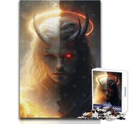 Rompecabezas de 1000 Piezas para Adultos, ángel y Demonio, dualidad, Retrato, Juguete, Juego Intelectual, análisis y lógica, Regalo de cumpleaños, tamaño 38x26cm