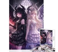 Rompecabezas de 1000 Piezas para Adultos ángeles Oscuros y claros decoración del hogar Juguetes Regalos para Mujeres y Hombres Juego práctico para Mejorar el Amor en Pareja tamaño 38x52cm
