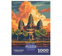 Rompecabezas De 1000 Piezas para Adultos Angkor Wat Temple Sunset Rompecabezas para Adultos Juego Práctico Decoración De Pared Regalos para Amigos Y Familiares 70x50cm/1000pcs