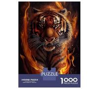 Rompecabezas De 1000 Piezas para Adultos Angry Tiger Fire Animal Rompecabezas para Adultos Juegos Divertidos Análisis Y Lógica Oferta como Regalos para Toda La Familia 38x26cm/1000pcs