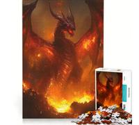 Rompecabezas de 1000 Piezas para Adultos: Anillo de Fuego arcano del dragón, Juego Educativo, Entrena tu Cerebro y Tus Manos, Mejora el Amor Entre Parejas 38x52cm