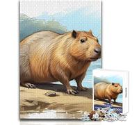 Rompecabezas de 1000 Piezas para Adultos, Animal Capibara, Ideal para Momentos de Tranquilidad y Ocio, Juguete de precisión Troquelado de Primera Calidad, tamaño 38x52cm