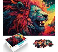 Rompecabezas de 1000 Piezas para Adultos Animales Abstractos León Juguetes educativos de Aprendizaje Lista de Deseos con Papá Noel 38x26cm