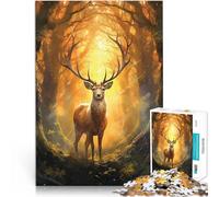Rompecabezas de 1000 Piezas para Adultos Animales Ciervos Juguete de desafío de Juego Educativo Trato como Regalo para Toda la Familia 52x38cm