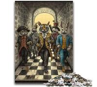 Rompecabezas de 1000 Piezas para Adultos, Animales de Circo, Juego Educativo Familiar con Piezas Completamente entrelazadas de Formas aleatorias, 26x38cm