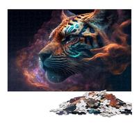 Rompecabezas de 1000 Piezas para Adultos Animales del espíritu Tigre Rompecabezas de Papel para Adultos y niños (tamaño 38 x 26 cm)